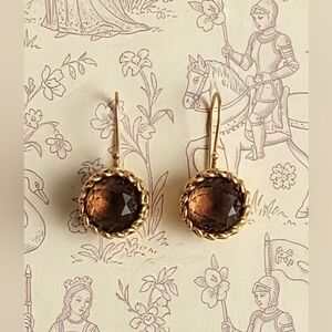 9.8 Carats Simulated Alexandrite Color Changing In Brushed 24k Plated Earrings